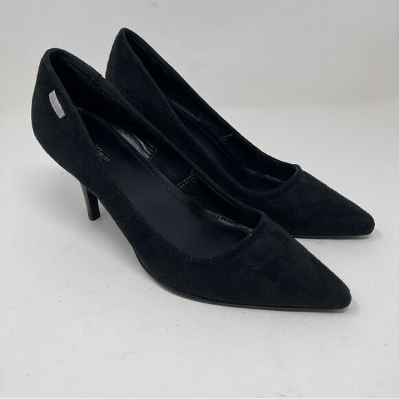 Calvin Klein Shoes Pumps Nitza Black Suede Women's Size 7.5 Heel 3" - Picture 10 of 10